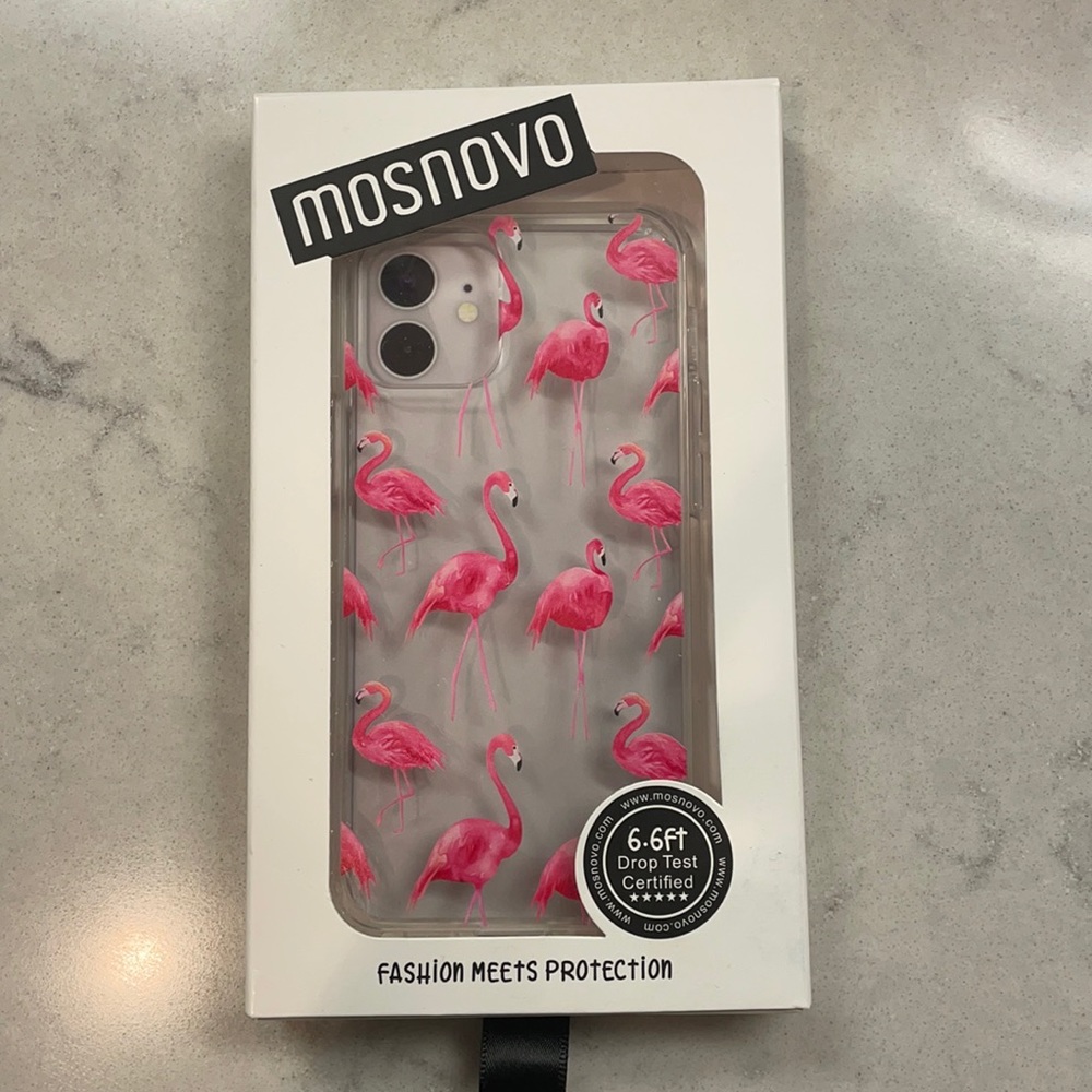 iPhone 12 Clear Case with Flamjngos